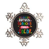 Broken Crayons Still Color Mental Health Awareness Metallic Star Ornament