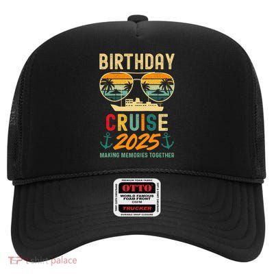 Birthday Cruise Shirts 2025 Squad Family Vacation Summer Raglan Baseball Tee High Crown Mesh Back Trucker Hat
