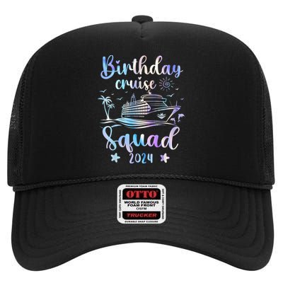 Birthday Cruise Squad 2024 Cruising Party Cruise Birthday High Crown Mesh Back Trucker Hat