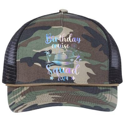 Birthday Cruise Squad 2024 Cruising Party Cruise Birthday Retro Rope Trucker Hat Cap