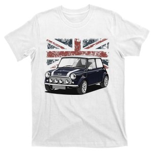 British Classic Sports Mini Car With Flag T-Shirt