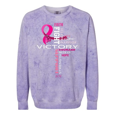 Breast Cancer Survivor Fighter Colorblast Crewneck Sweatshirt