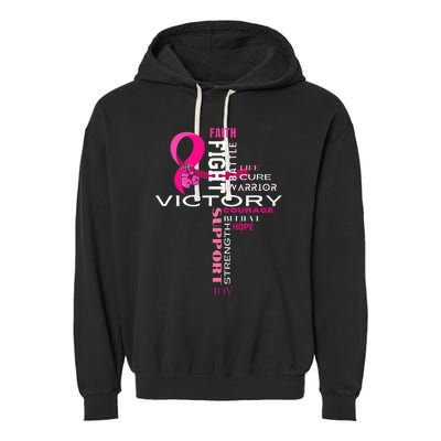 Breast Cancer Survivor Fighter Garment-Dyed Fleece Hoodie