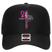 Breast Cancer Survivor Fighter High Crown Mesh Back Trucker Hat