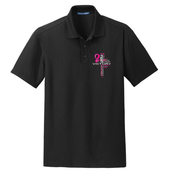 Breast Cancer Survivor Fighter Dry Zone Grid Polo