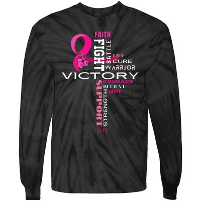 Breast Cancer Survivor Fighter Tie-Dye Long Sleeve Shirt