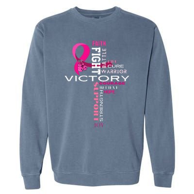 Breast Cancer Survivor Fighter Garment-Dyed Sweatshirt