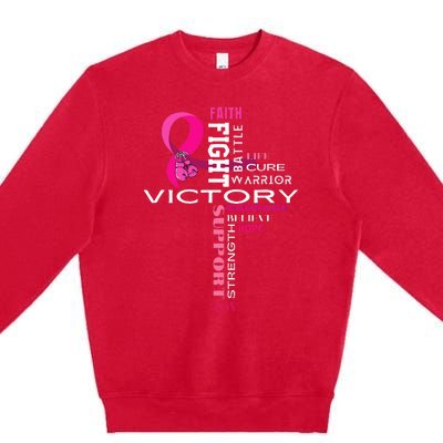 Breast Cancer Survivor Fighter Premium Crewneck Sweatshirt