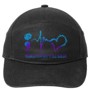 Broken Crayons Still Color Suicide Prevention Awareness 7-Panel Snapback Hat