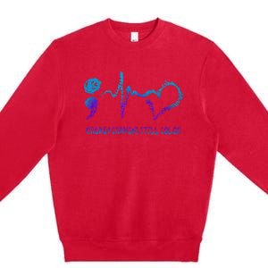 Broken Crayons Still Color Suicide Prevention Awareness Premium Crewneck Sweatshirt