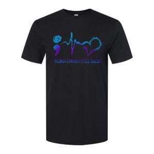 Broken Crayons Still Color Suicide Prevention Awareness Softstyle CVC T-Shirt