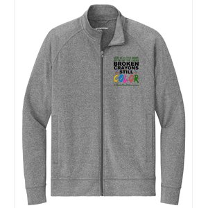 Broken Crayons Still Color Mental Health Awareness Stretch Full-Zip Cadet Jacket