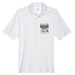 Broken Crayons Still Color Mental Health Awareness Men's Origin Performance Pique Polo