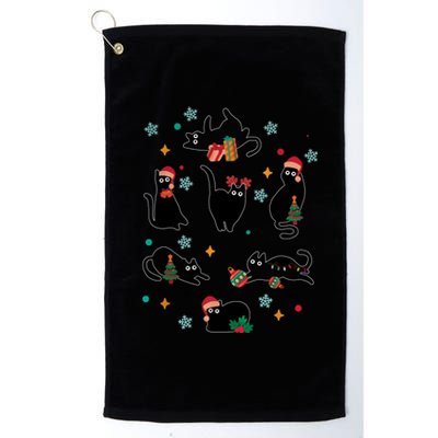 Black Cat Santa Ugly Christmas Xmas Cool Gift Platinum Collection Golf Towel