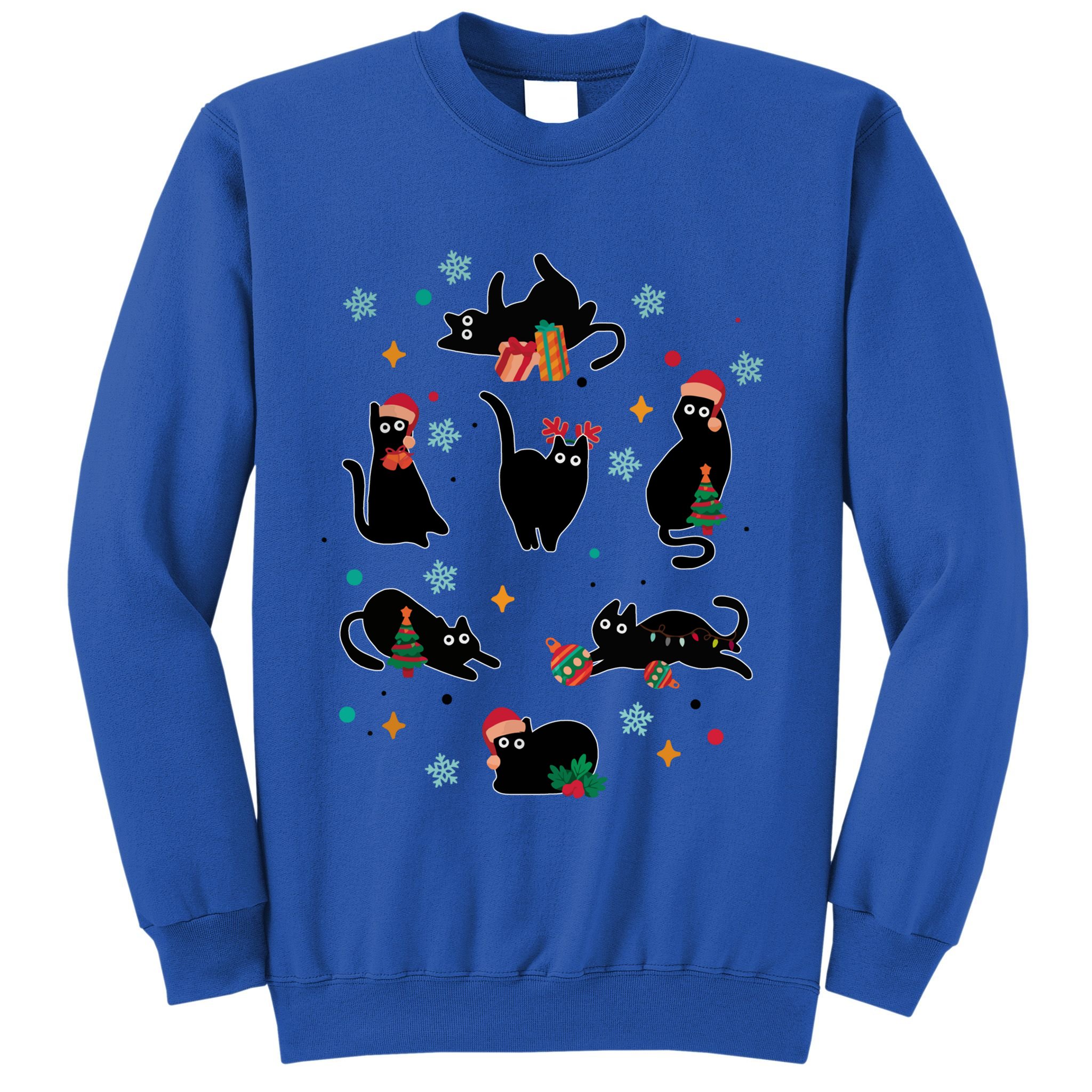 Black Cat Santa Ugly Christmas Xmas Cool Gift Sweatshirt