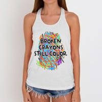 Broken Crayons Still Color Mental Health Awareness Supporter Women's Knotted Racerback Tank