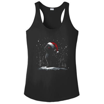 Black Cat Santa Hat Christmas Xmas Kitten Ladies PosiCharge Competitor Racerback Tank