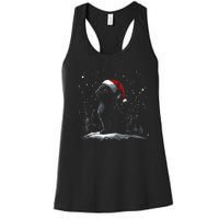 Black Cat Santa Hat Christmas Xmas Kitten Women's Racerback Tank