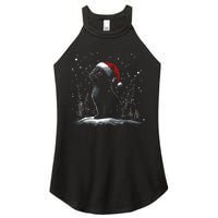 Black Cat Santa Hat Christmas Xmas Kitten Women's Perfect Tri Rocker Tank