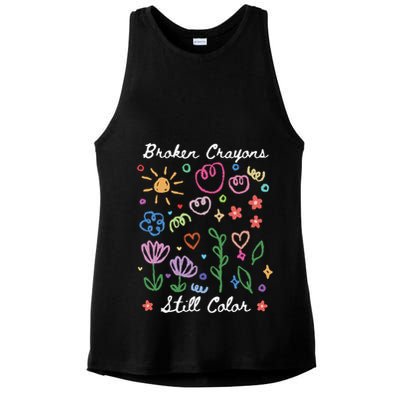 Broken Crayons Still Color Suicide Prevention Semicolon Ladies PosiCharge Tri-Blend Wicking Tank