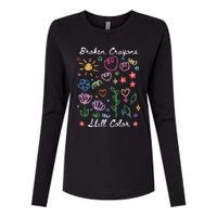 Broken Crayons Still Color Suicide Prevention Semicolon Womens Cotton Relaxed Long Sleeve T-Shirt