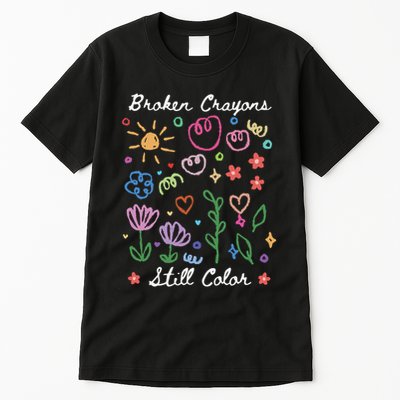Broken Crayons Still Color Suicide Prevention Semicolon Tall T-Shirt