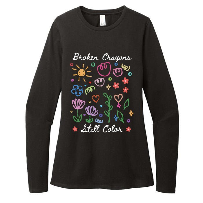 Broken Crayons Still Color Suicide Prevention Semicolon Womens CVC Long Sleeve Shirt