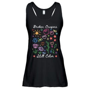 Broken Crayons Still Color Suicide Prevention Semicolon Ladies Essential Flowy Tank