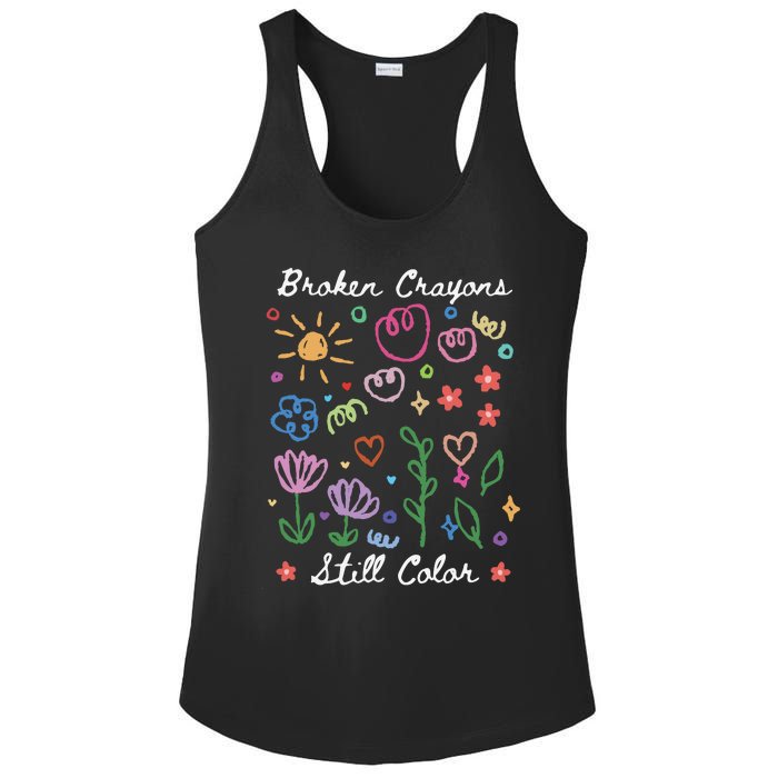 Broken Crayons Still Color Suicide Prevention Semicolon Ladies PosiCharge Competitor Racerback Tank