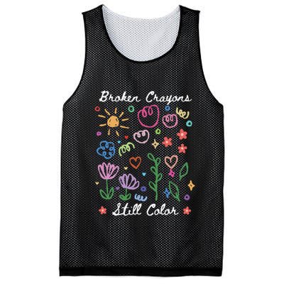 Broken Crayons Still Color Suicide Prevention Semicolon Mesh Reversible Basketball Jersey Tank