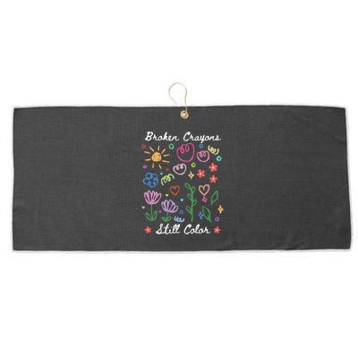 Broken Crayons Still Color Suicide Prevention Semicolon Large Microfiber Waffle Golf Towel