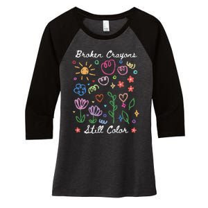 Broken Crayons Still Color Suicide Prevention Semicolon Women's Tri-Blend 3/4-Sleeve Raglan Shirt