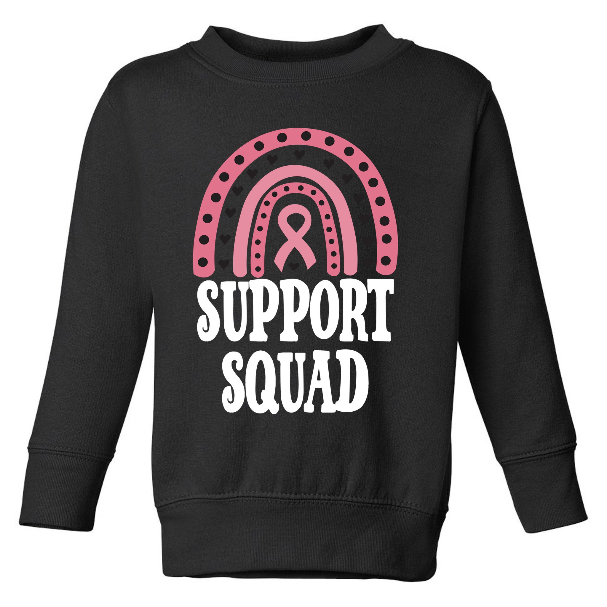 Breast Cancer Support Squad Rainbow Ribbon Toddler Sweatshirt