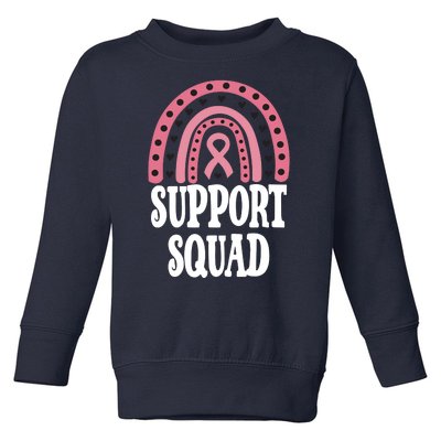 Breast Cancer Support Squad Rainbow Ribbon Toddler Sweatshirt