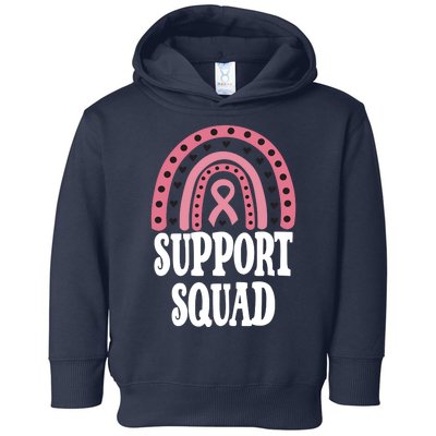 Breast Cancer Support Squad Rainbow Ribbon Toddler Hoodie