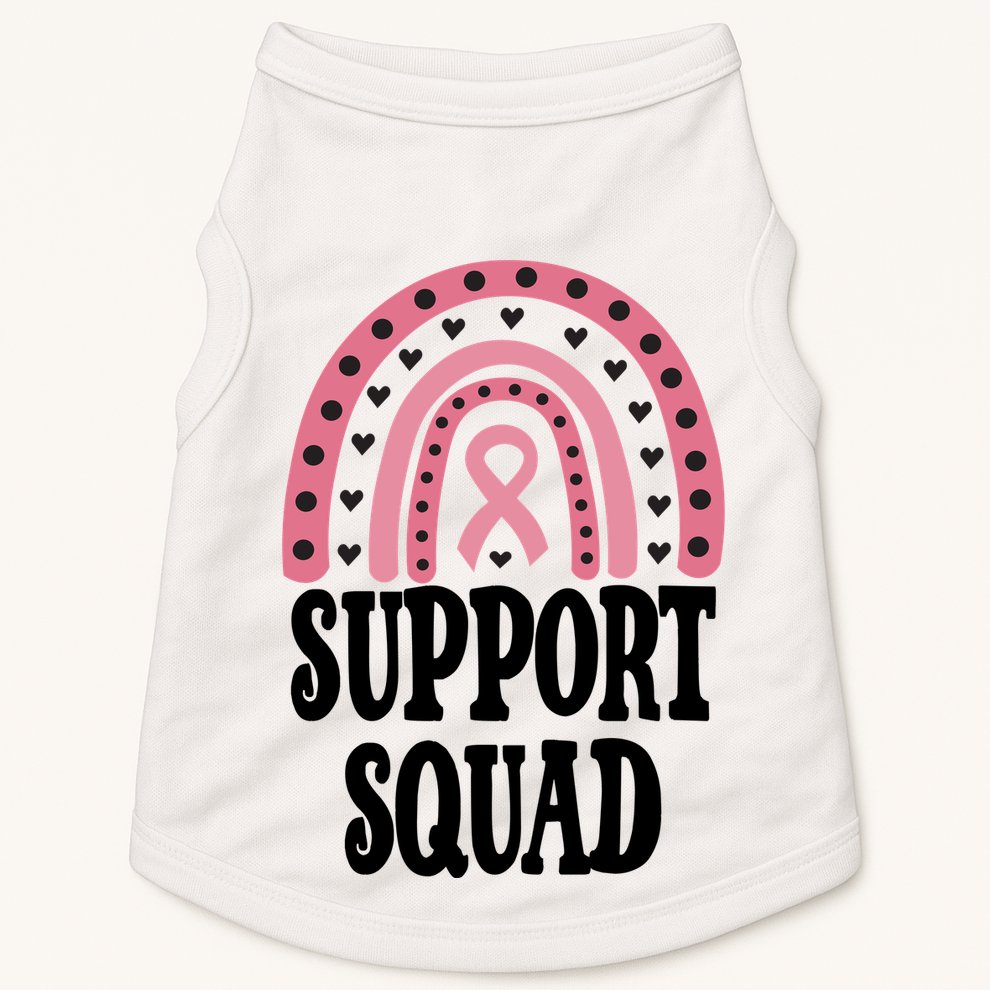 Breast Cancer Support Squad Rainbow Ribbon Doggie Tank