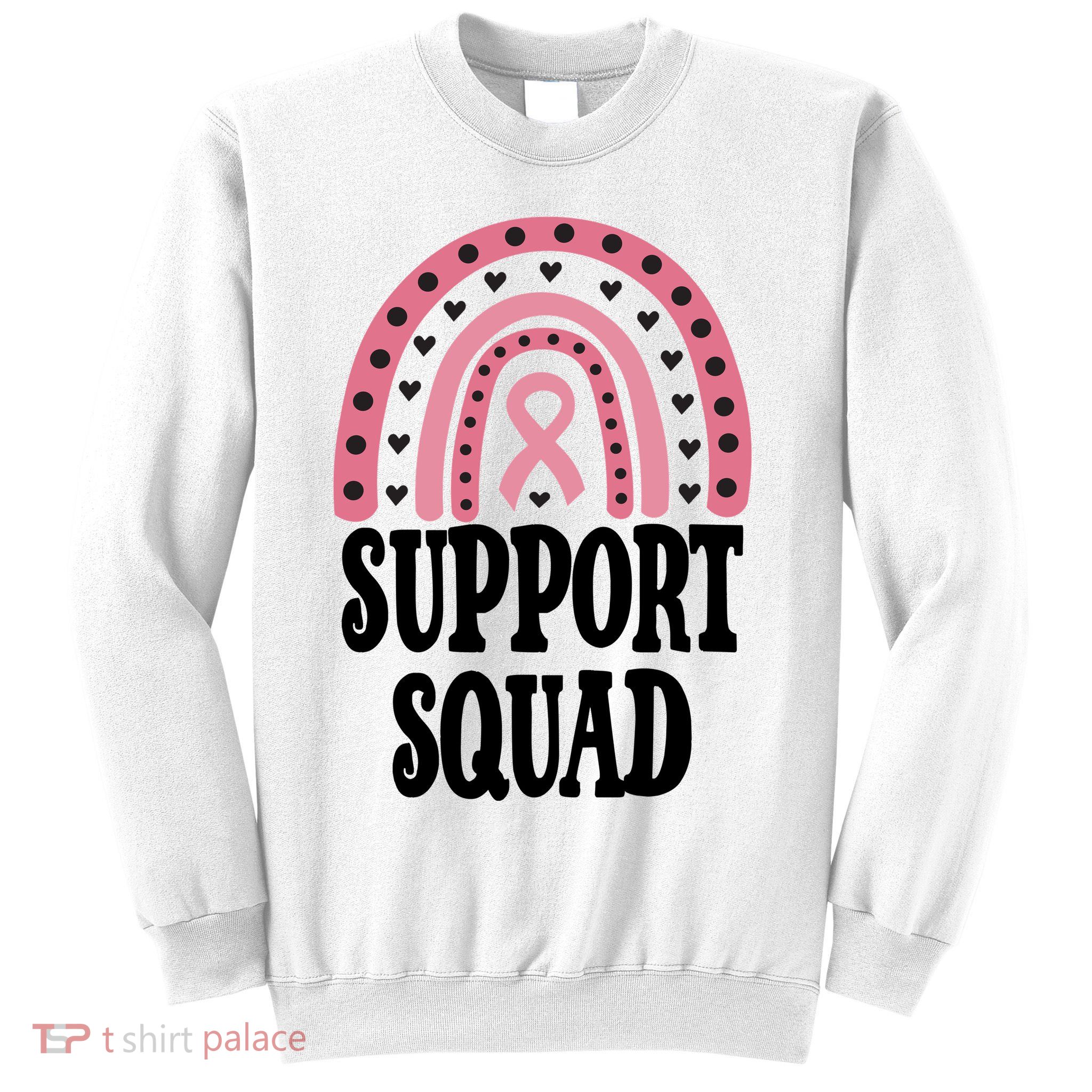 Breast Cancer Support Squad Rainbow Ribbon Sweatshirt
