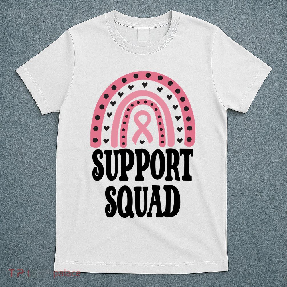 Breast Cancer Support Squad Rainbow Ribbon T-Shirt