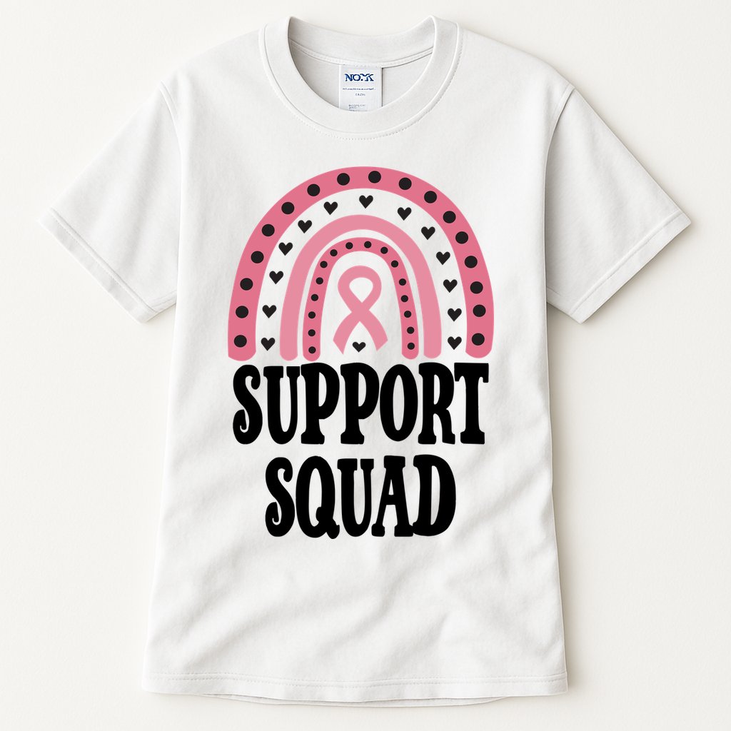 Breast Cancer Support Squad Rainbow Ribbon Tall T-Shirt