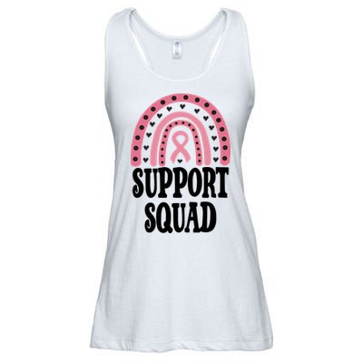 Breast Cancer Support Squad Rainbow Ribbon Ladies Essential Flowy Tank