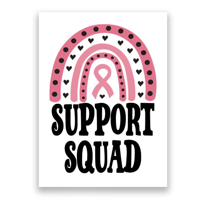 Breast Cancer Support Squad Rainbow Ribbon Poster