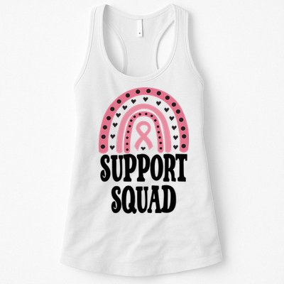 Breast Cancer Support Squad Rainbow Ribbon Womens Tank Top