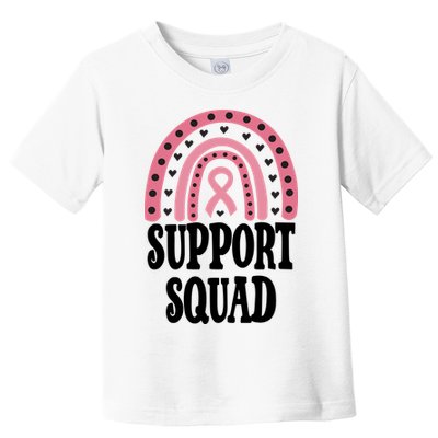 Breast Cancer Support Squad Rainbow Ribbon Toddler T-Shirt