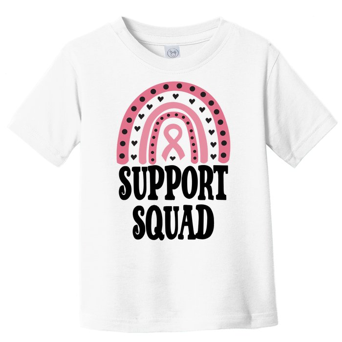 Breast Cancer Support Squad Rainbow Ribbon Toddler T-Shirt