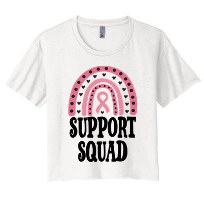 Breast Cancer Support Squad Rainbow Ribbon Crop Top