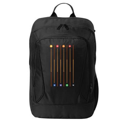 Biliard Cue Stick And 8 Pool Balls Awesome Game Cute Gift City Backpack