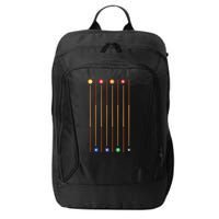Biliard Cue Stick And 8 Pool Balls Awesome Game Cute Gift City Backpack
