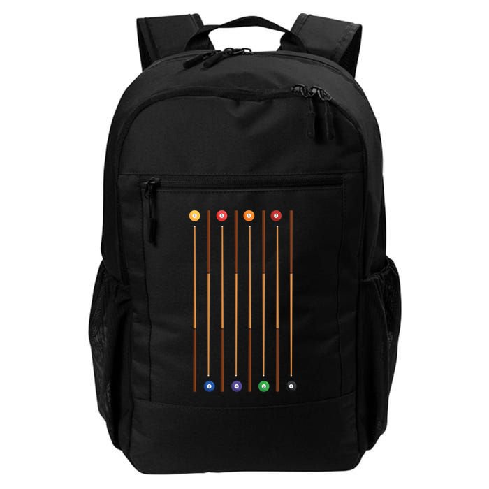 Biliard Cue Stick And 8 Pool Balls Awesome Game Cute Gift Backpack