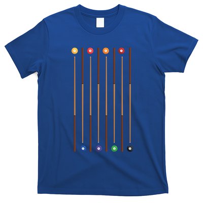 Biliard Cue Stick And 8 Pool Balls Awesome Game Cute Gift T-Shirt
