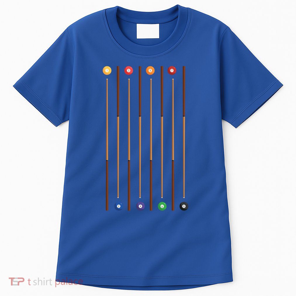 Biliard Cue Stick And 8 Pool Balls Awesome Game Cute Gift Tall T-Shirt